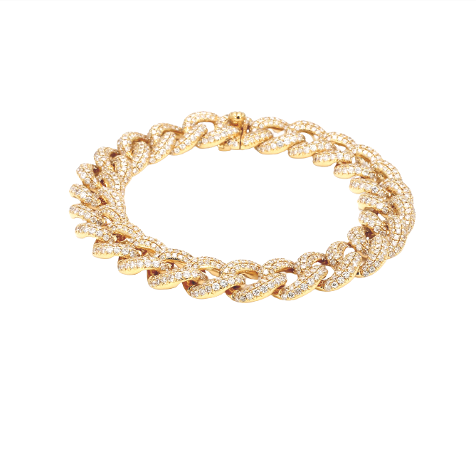 pave diamond cable chain bracelet