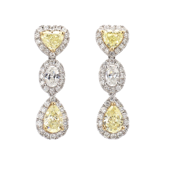 fancy yellow diamond earrings