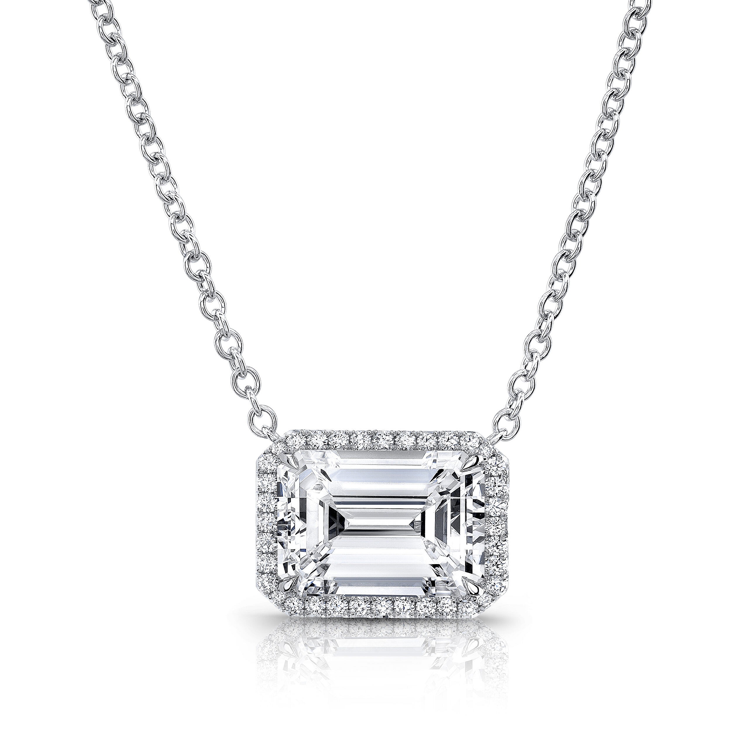 Graduated Emerald Cut Tennis Necklace