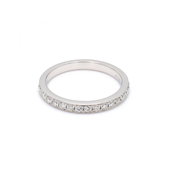 micropave diamond wedding band in white gold
