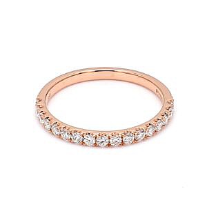 u view of -prong diamond band in rose gold