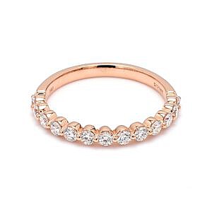 Single Prong Floating Diamond Band Ring