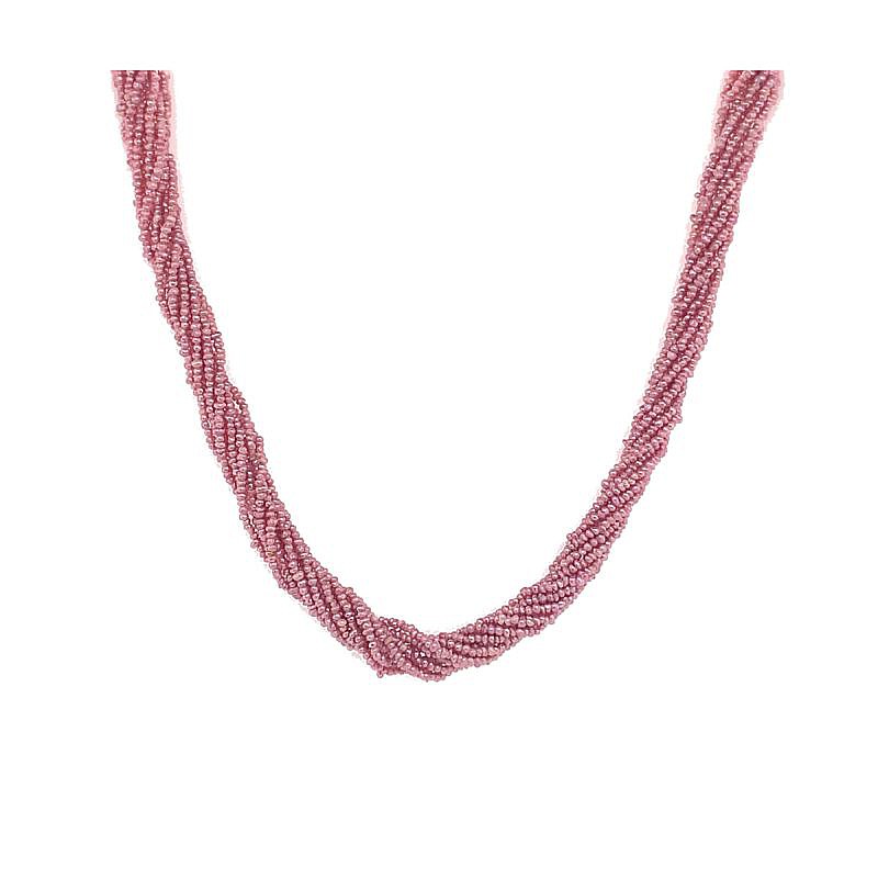 Estate pink pearl multi strand necklace.