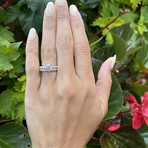 Single Prong Floating Diamond Band Ring