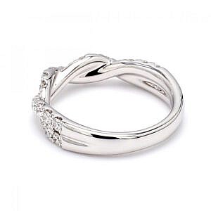 Large Pave Diamond Twist Band Ring