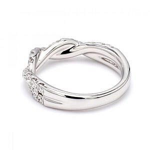 Large Pave Diamond Twist Band Ring