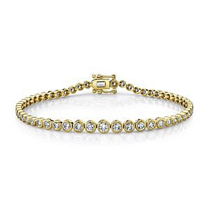 yellow gold diamond tennis bracelet