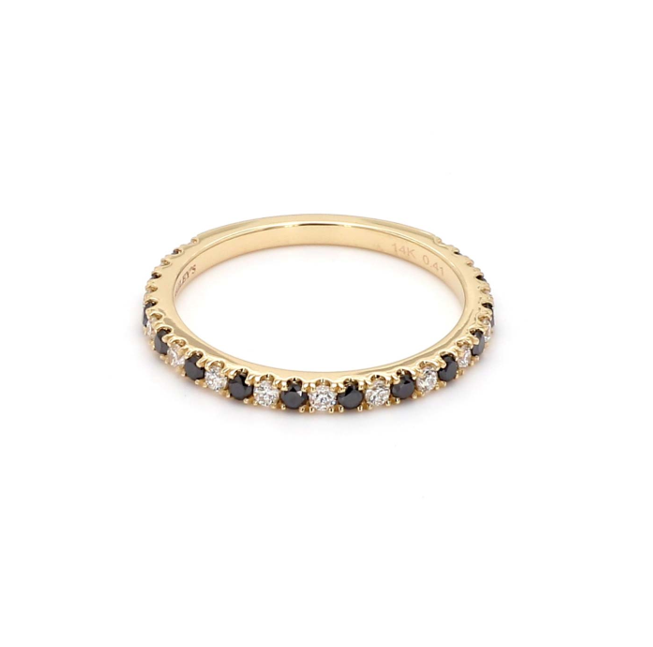 Alternating Black Diamond Band Ring