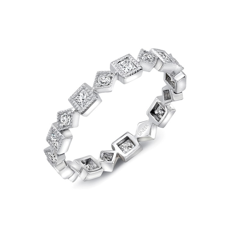 Mixed-Shape Diamond Eternity Stackable Band