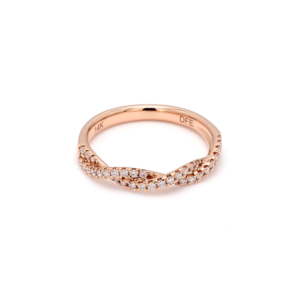 Tiny Pave Diamond Twist Band Ring