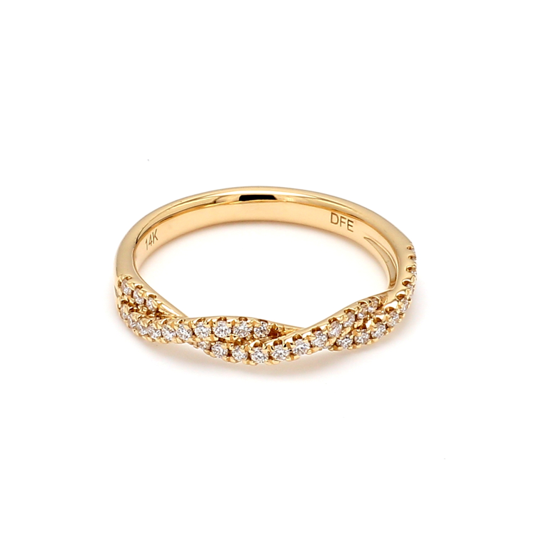 Tiny Pave Diamond Twist Band Ring