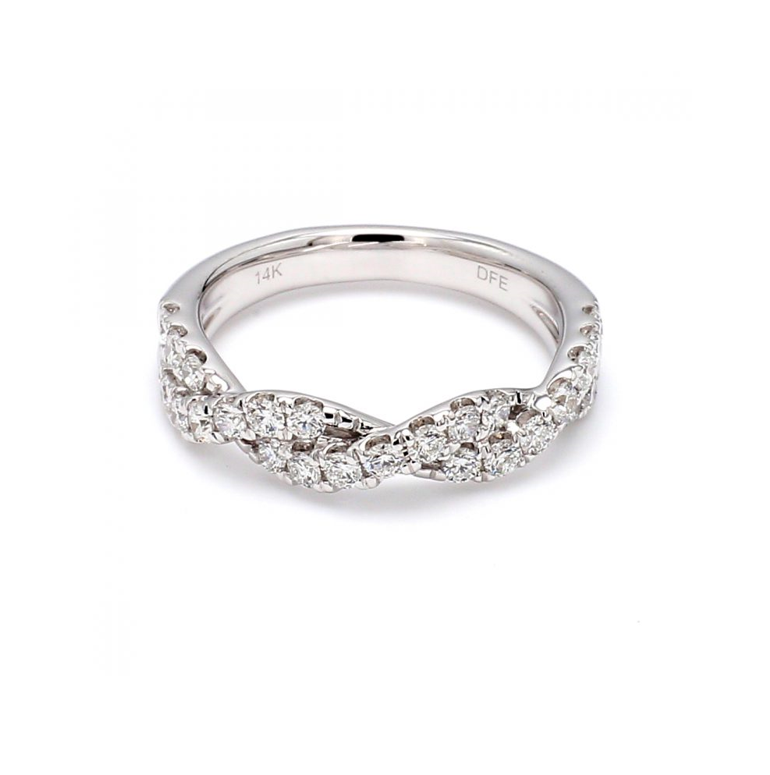 Large Pave Diamond Twist Band Ring