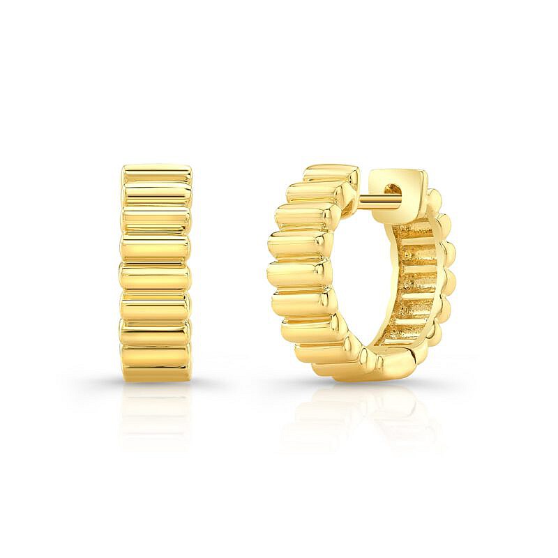 MB Essentials Fluted Huggie Hoop Earrings