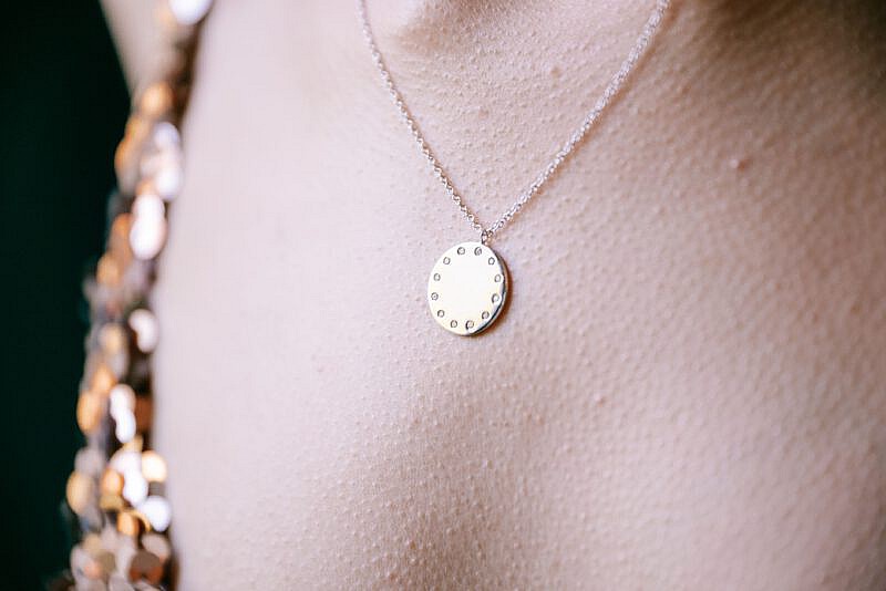 MB Essentials Round Diamond Disc Necklace - Marcilla Bailey