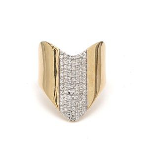 Diamond chevron band ring