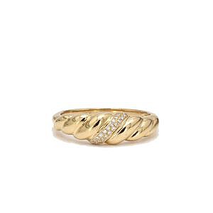 croissant ring with diamonds