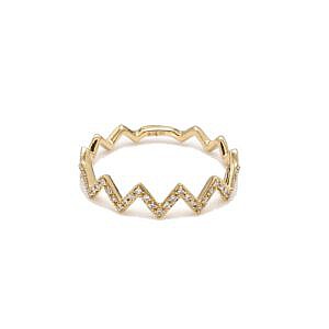 gold and diamond zig zag ring