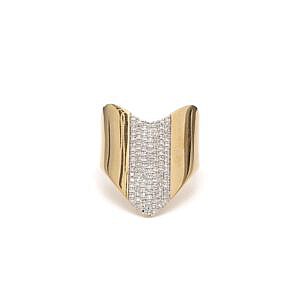 Diamond chevron band ring