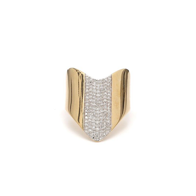 Diamond chevron band ring