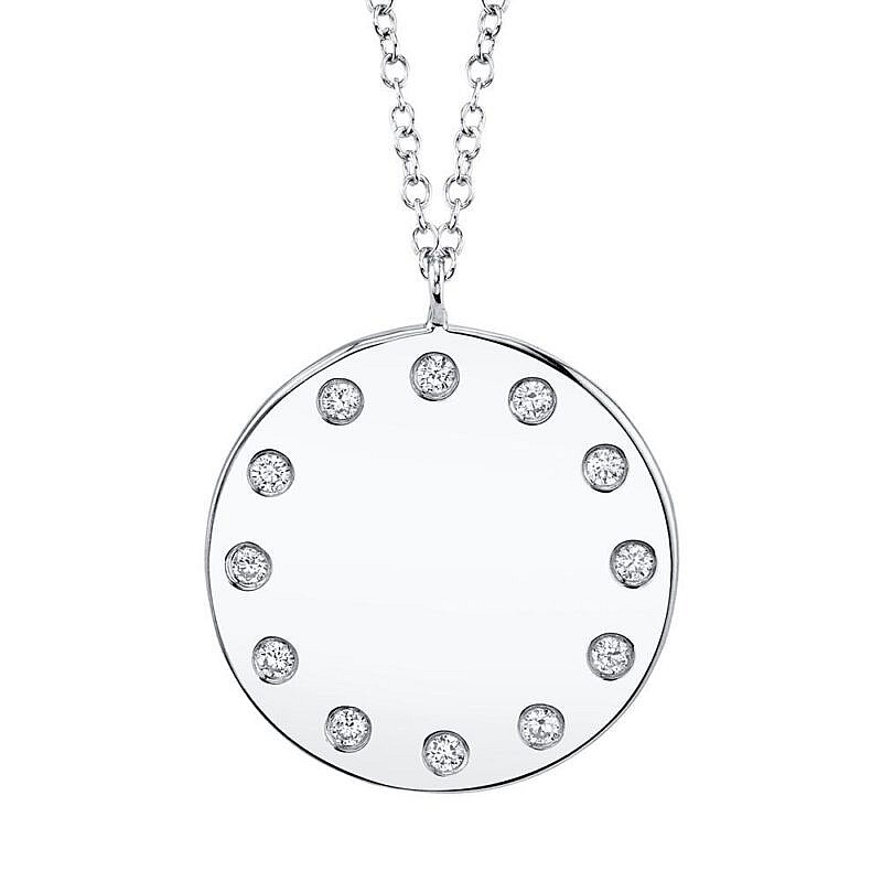 MB Essentials Round Diamond Disc Necklace - Marcilla Bailey