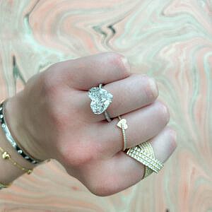 Diamond Heart Ring with heart shape diamond engagement ring