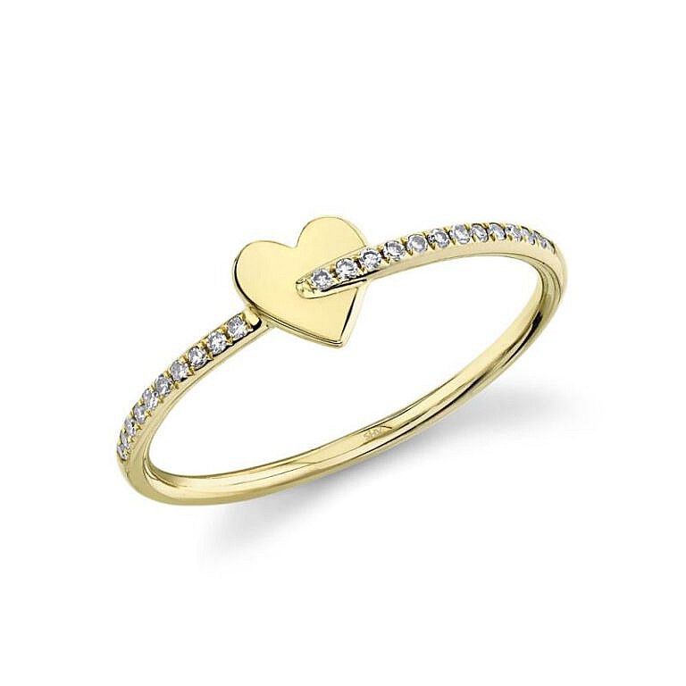 Diamond Heart Ring white background