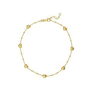 Gold Puffed Heart Bracelet