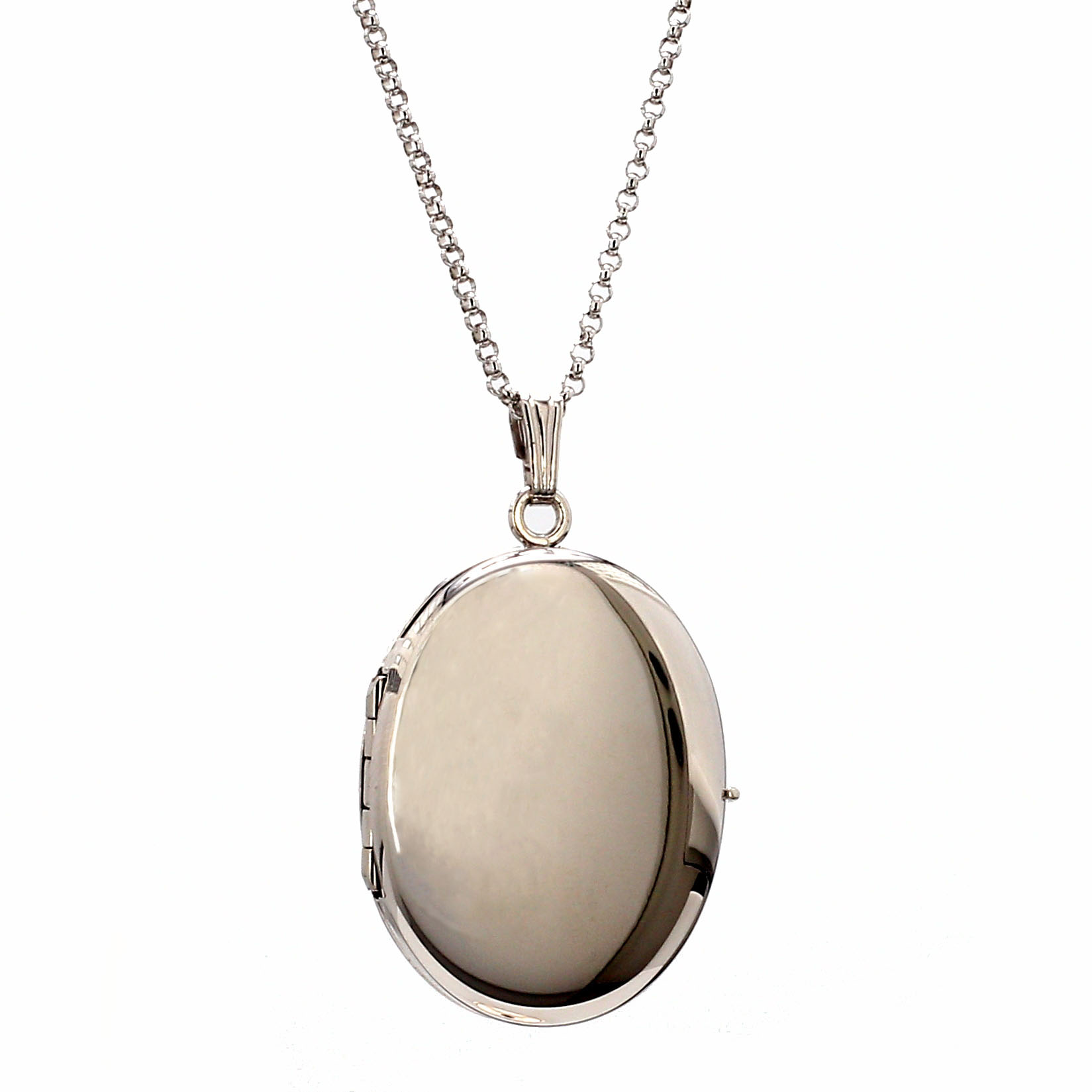 Sterling Silver Polished Oval Locket Necklace – Bailey's Fine Jewelry