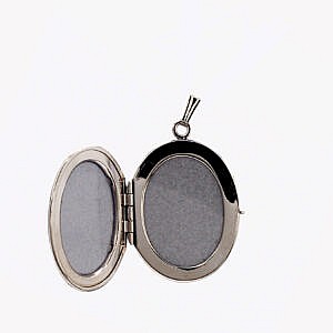 Polished Sterling Silver Locket inside