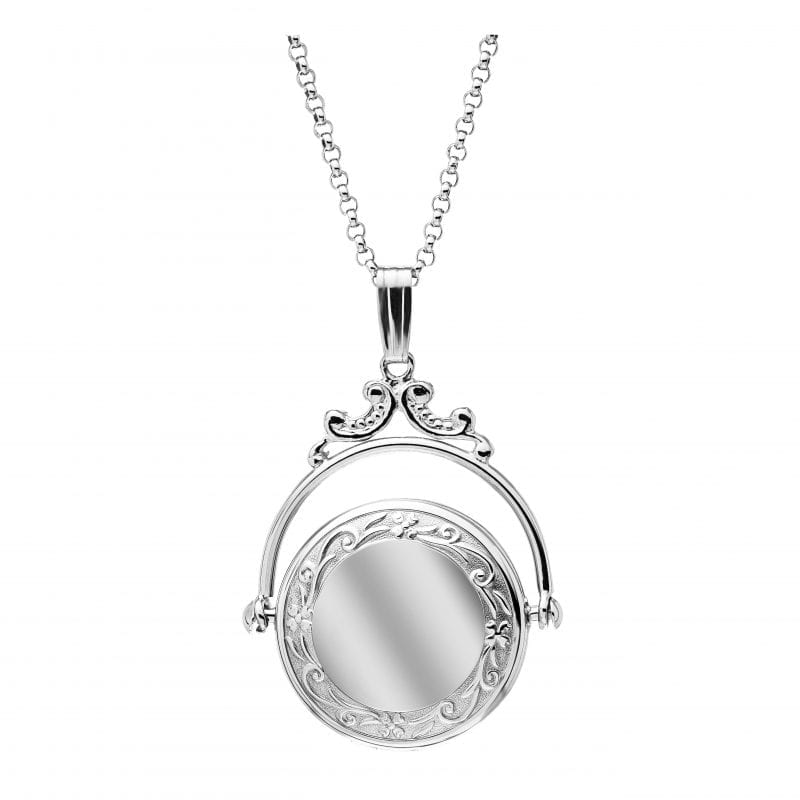 Sterling Silver Embossed Spin Locket Pendant - Marcilla Bailey