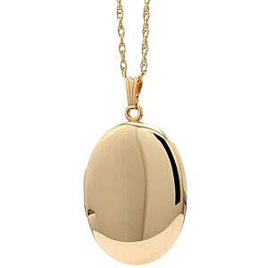 gold filled oval polished locket