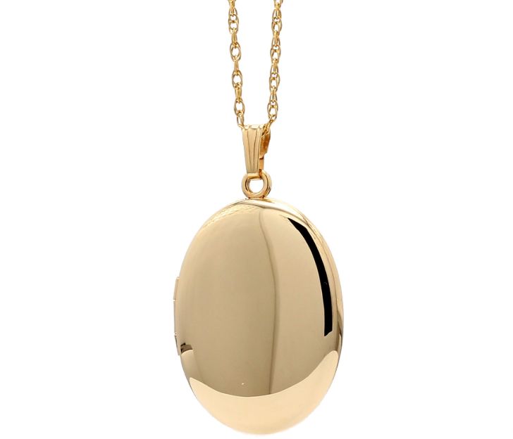 gold filled oval polished locket