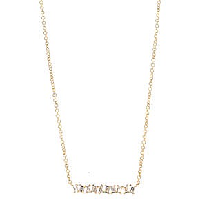 Baguette Diamond Bar Pendant Necklace