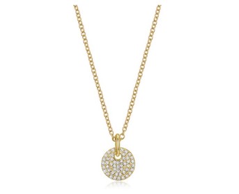 MB Essentials Collection Pave Disc Necklace