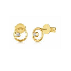 MB Essentials Open Circle with Diamond Stud Earring