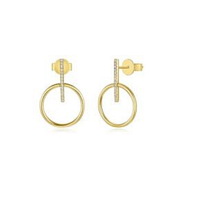MB Essentials Open Circle with Diamond Bar Stud Earring