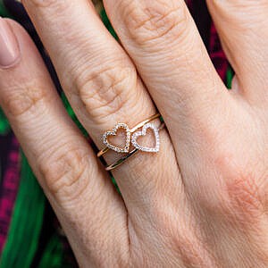 MB Essentials Diamond Open Heart Ring