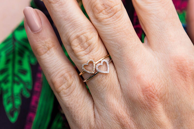Love Double Heart Stacking Ring – Corey Treacy Designs