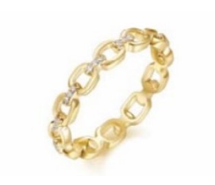 MB Essentials Gold Diamond Link Ring