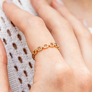 MB Essentials Gold Diamond Link Ring