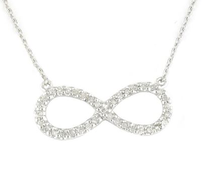 Sterling Collection Diamond Pave Infinity Pendant Necklace