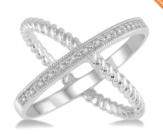 Sterling Collection X Twist Diamond Ring