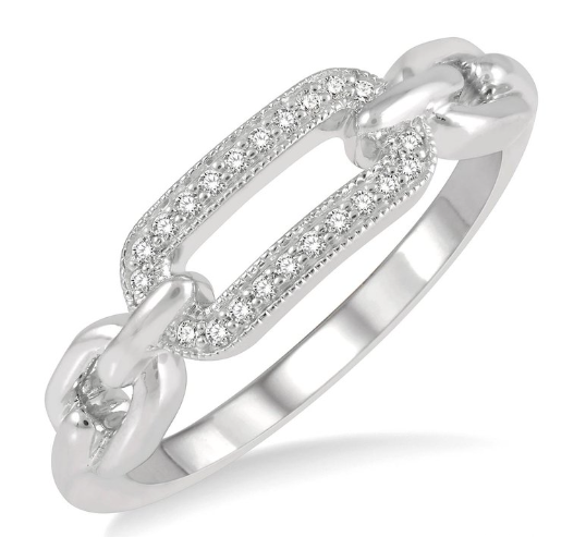 Sterling Collection Diamond Paperclip Ring