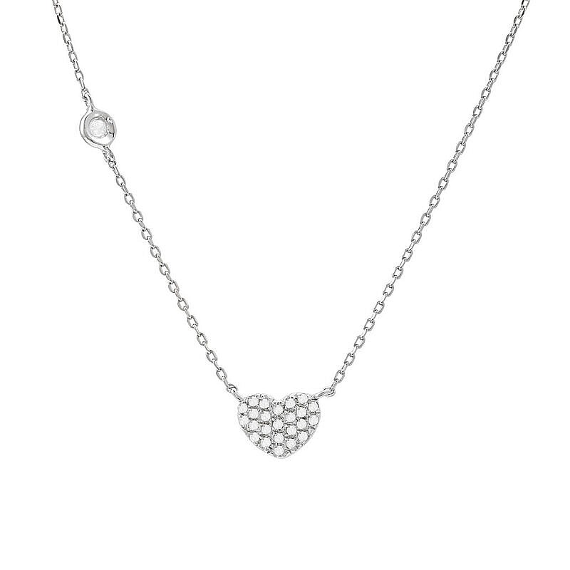 Sterling Collection Diamond Heart Pendant Necklace