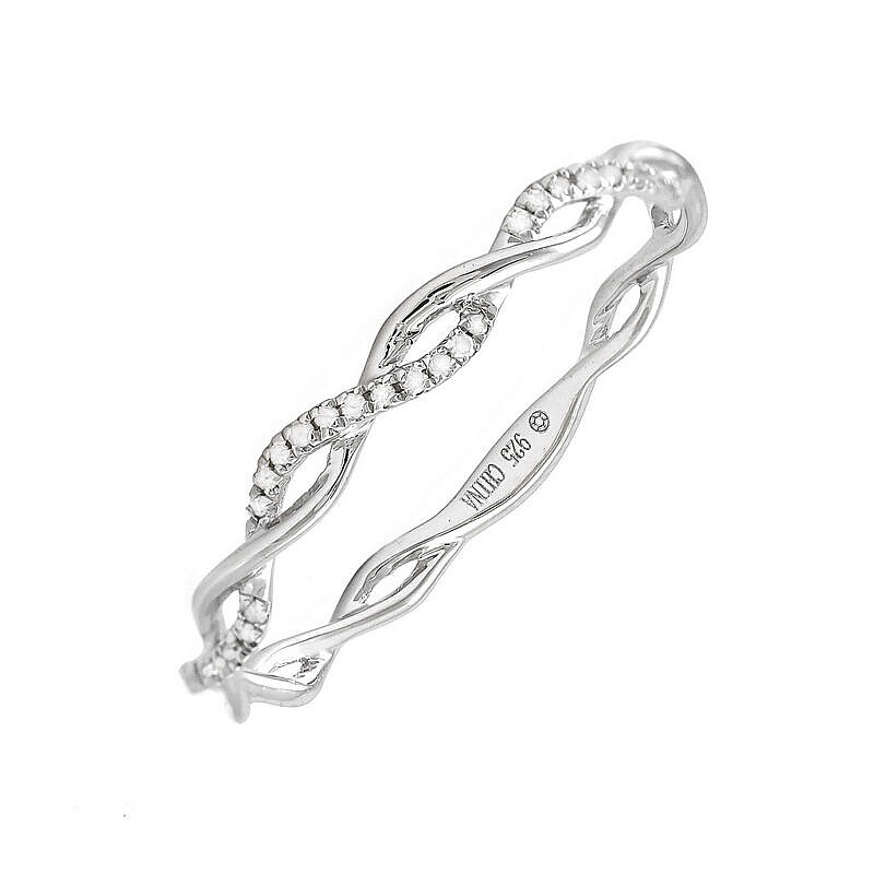 Sterling Collection Diamond Infinity Twist Ring